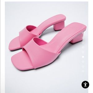 Pink Block Heel Sandal